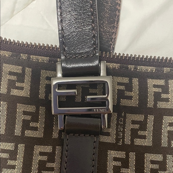 Fendi Monogram Canvas Handbag in Black and Brown - Picture 15 of 16